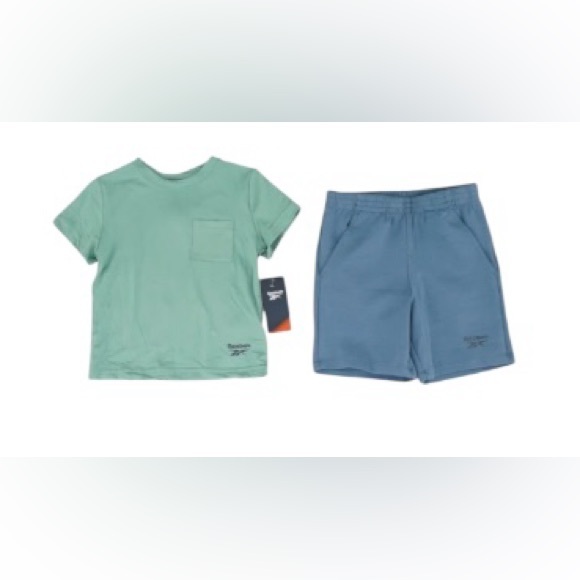 Reebok Other - ❌SOLD❌Reebok Shorts Set Light Green Top with Blue Blue Shorts NWT size 4